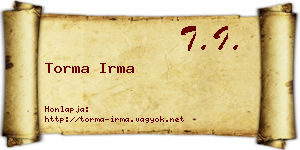 Torma Irma névjegykártya